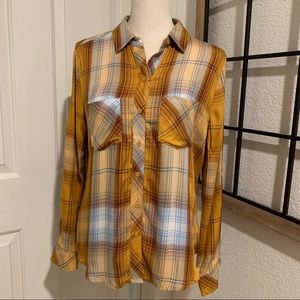 Ana long sleeve plaid shirt size petite small